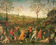 PERUGINO, Pietro The Combat of Love and Chastity oil